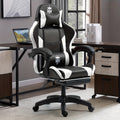 Gaming Chair with Footrest and Lumbar Support - Height Adjustable