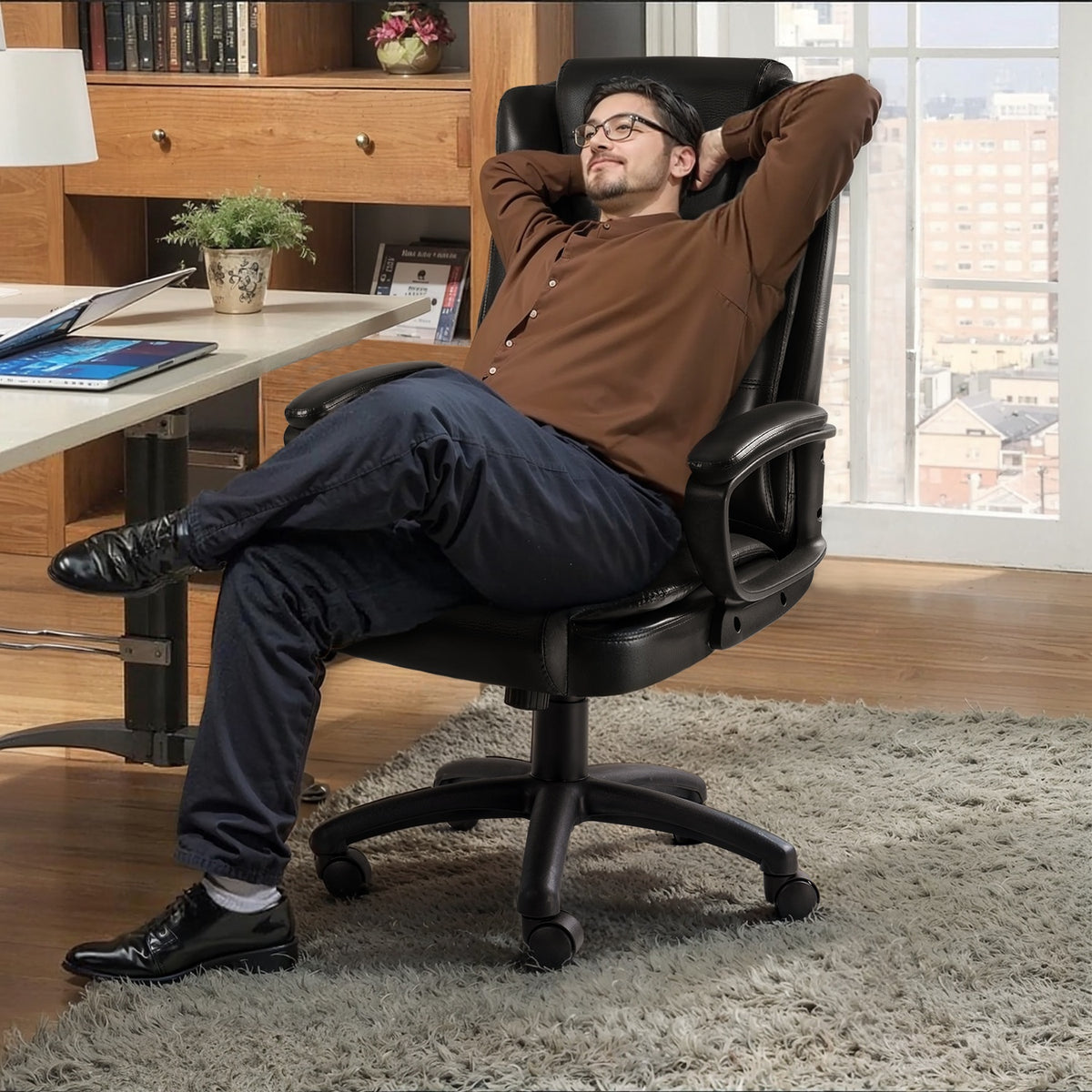Big and Tall Executive Office Chair - PU Leather, 400lbs Capacity